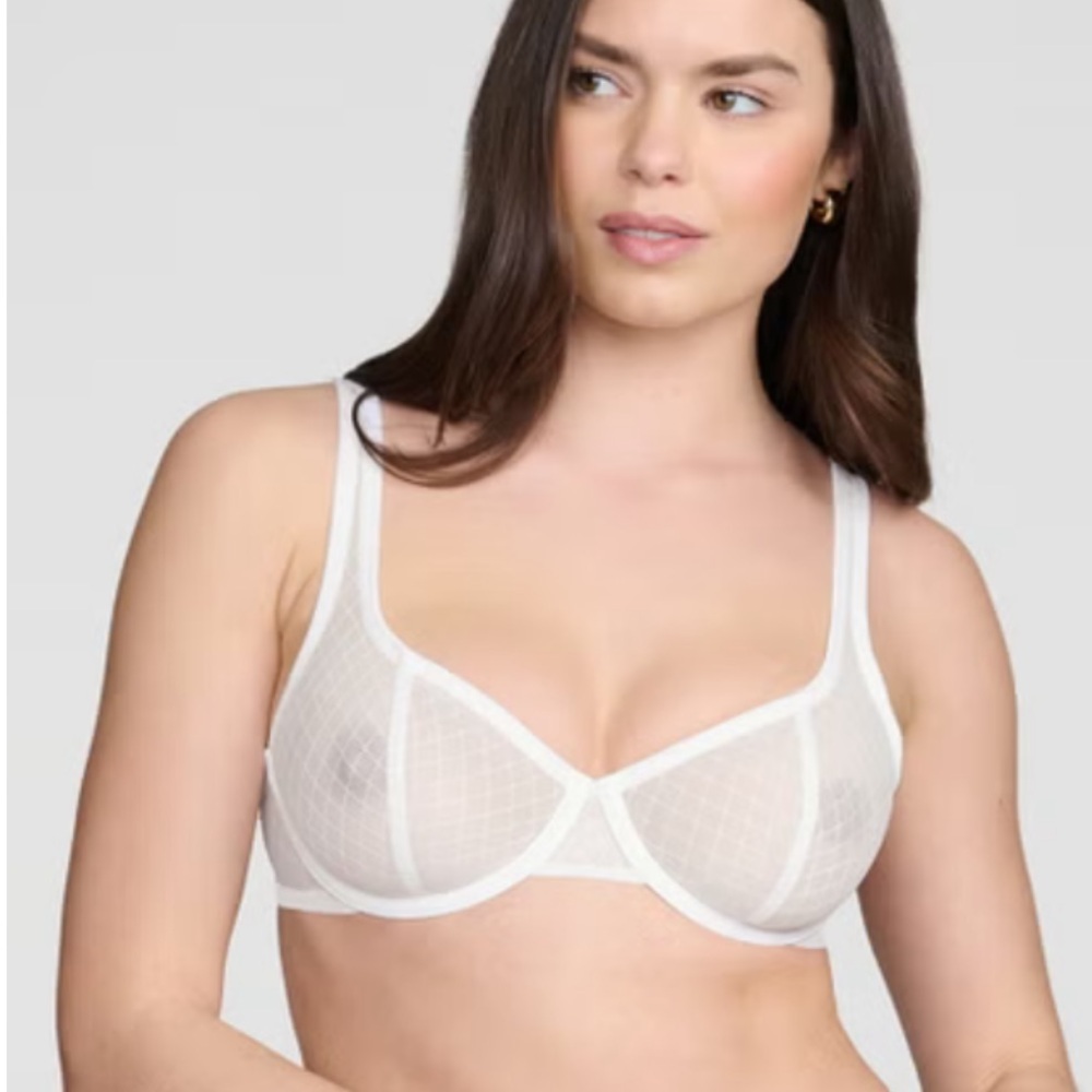 CUUP Sheer Underwire Bra in White